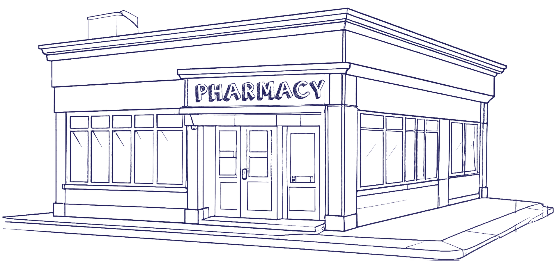 Illustration of blueprints for your pharmacy